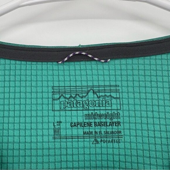 Patagonia baselayer green long sleeve medium - Picture 3 of 4